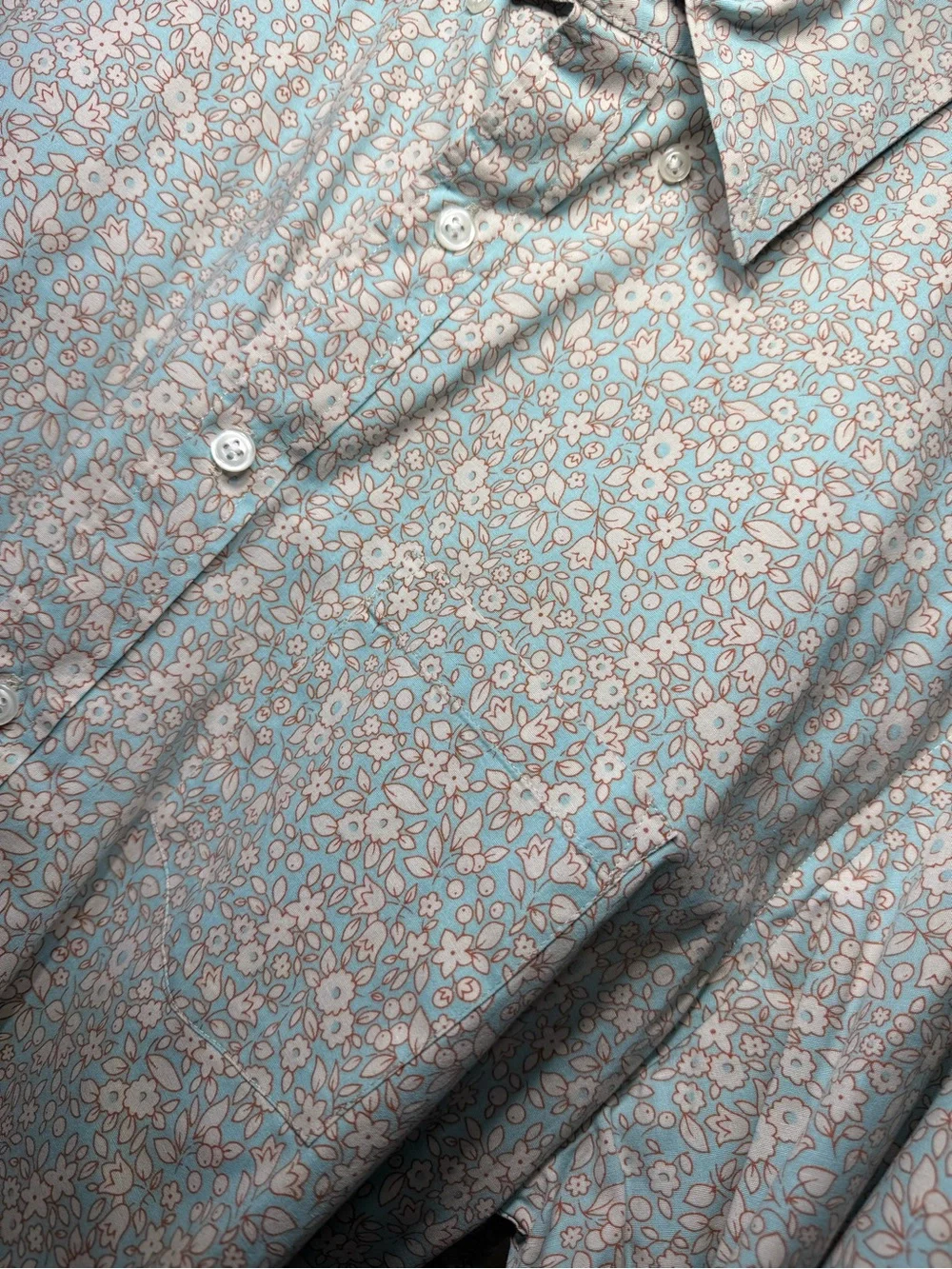 J. Crew Light Blue Floral Dress Shirt